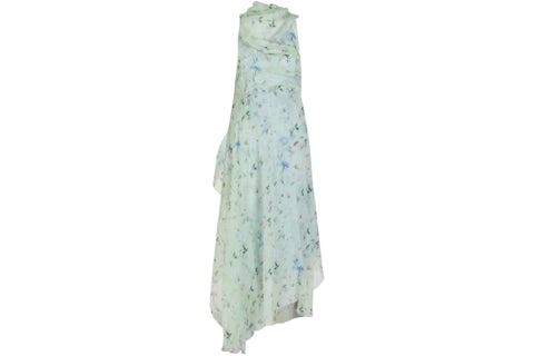 Givenchy Women's Floral Print Draped Dress Ice Blue - US Givenchy Women's Floral Print Draped Dress Ice Blue - US