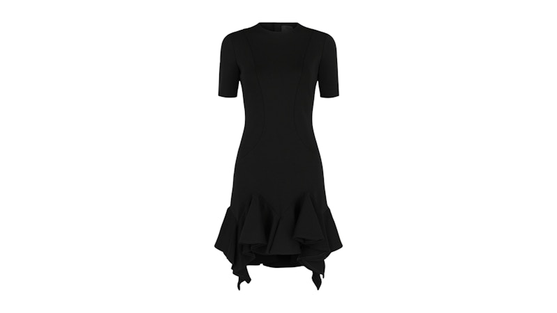 Givenchy Women's Ruffled-Trim Panelled Dress Black