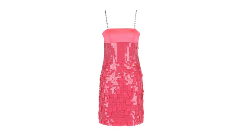 Givenchy Women's Sequin Chain-Strap Mini Dress Fuchsia