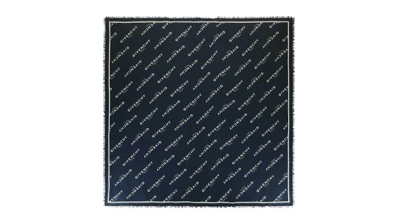 Givenchy Women's Shadow Logo Square Scarf Navy