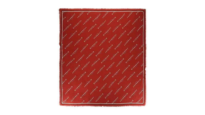 Givenchy Women's Shadow Logo Square Scarf Red