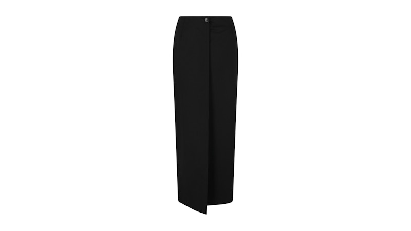Pre-owned Givenchy Women's Wool Blend Maxi Skirt In Black