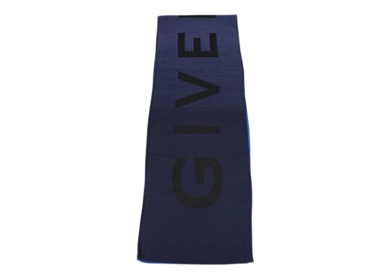 Givenchy Wool Gradient Logo Scarf Black/Multi Blue Men's - US