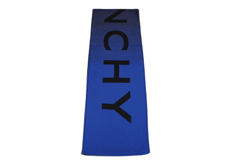 Givenchy Wool Gradient Logo Scarf Black/Multi Blue Men's - US