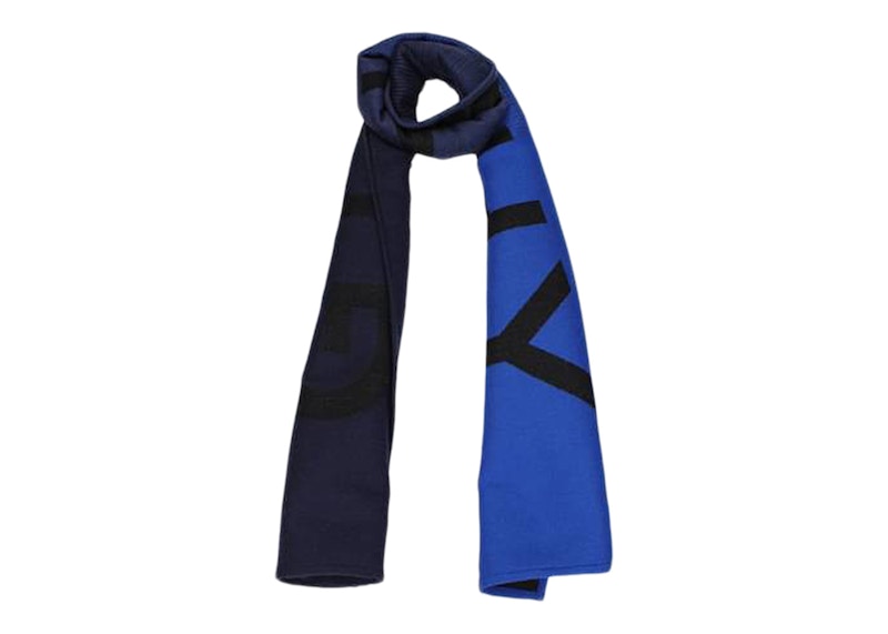 Givenchy Wool Gradient Logo Scarf Black/Multi Blue Men's - GB