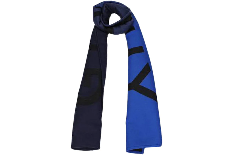 Givenchy Wool Gradient Logo Scarf Black/Multi Blue Men's - GB