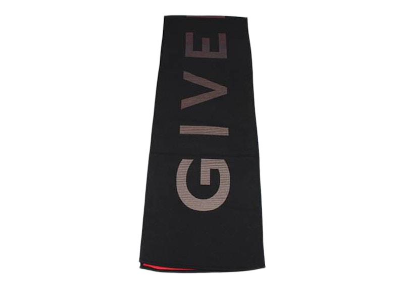 Givenchy Wool Gradient Logo Scarf Black/Multi Red Men's - US