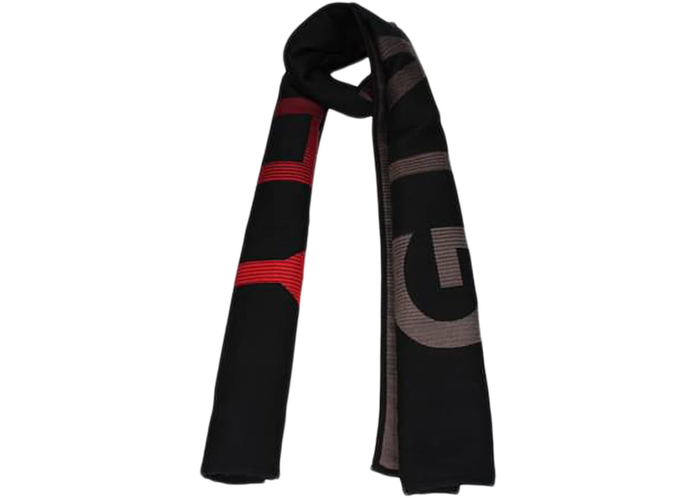 Givenchy Wool Gradient Logo Scarf Black/Multi Red Men's - US