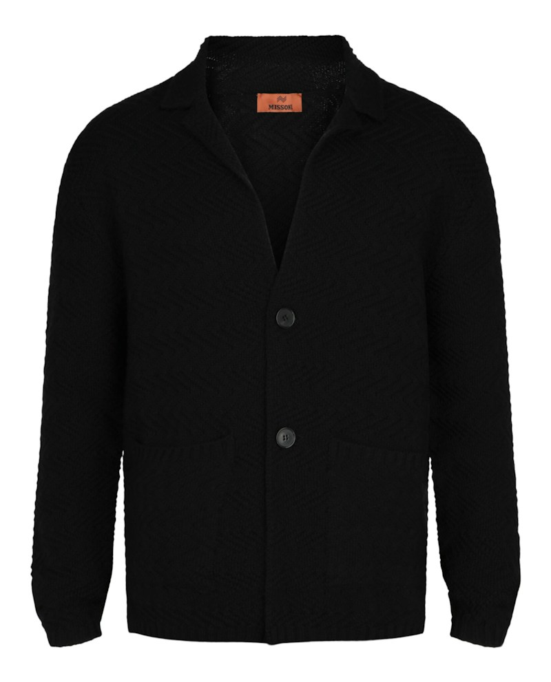 M Missoni Wool Knit Blazer Black