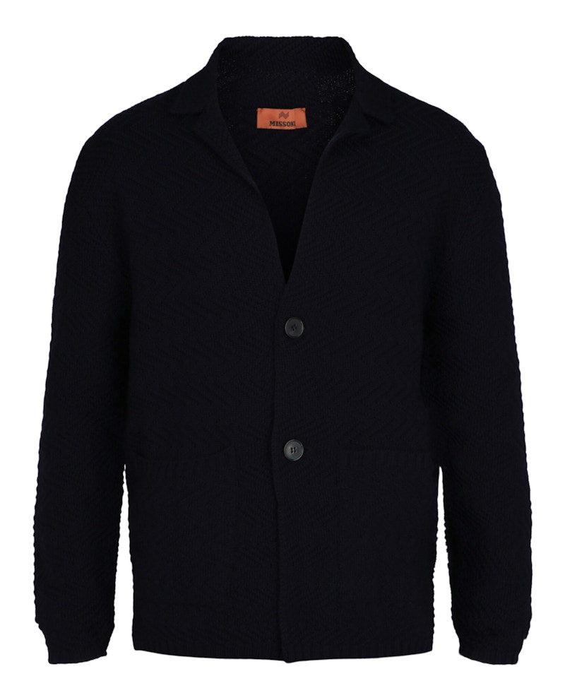 M Missoni Wool Knit Blazer Navy
