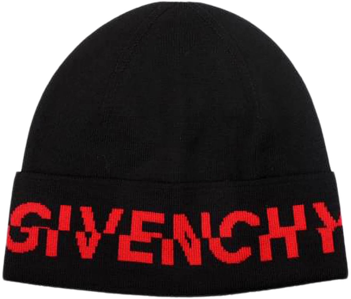 Givenchy Wool Split Logo Hat Black/Red Men's - US