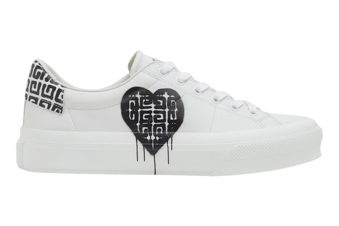 Pre-owned Givenchy X Chito City Heart 4g Tag Effect White Black (women's) In White/black