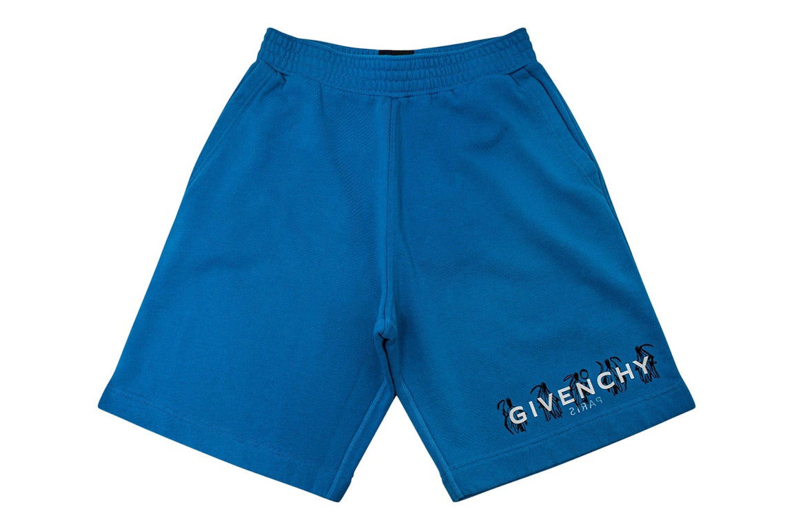 Pre-owned Givenchy X Josh Smith 4g Reaper Reverse Logo Bermuda Shorts Blue/multi