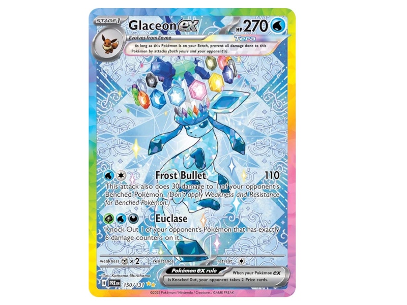 Glaceon ex 2025 Pokmon Scarlet & Violet Prismatic Evolutions Special  Illustration Rare 150/131 Ungraded - 2025 - US