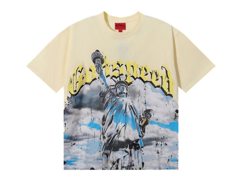 Pre-owned Godspeed Men's Chrome Liberty T-shirt In Cream In White
