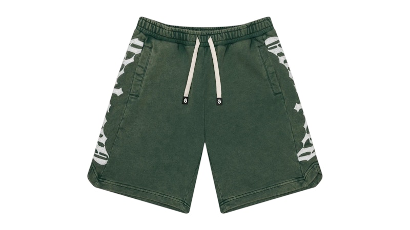Pre-owned Godspeed Men's Courtside Shorts In Green Wash