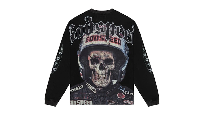 Pre-owned Godspeed Men's Crash Out Long Sleeve T-shirt In Black Wash