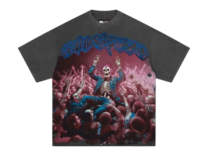 Pre-owned Godspeed Men's Crowd Surfer T-shirt In Wash Gray