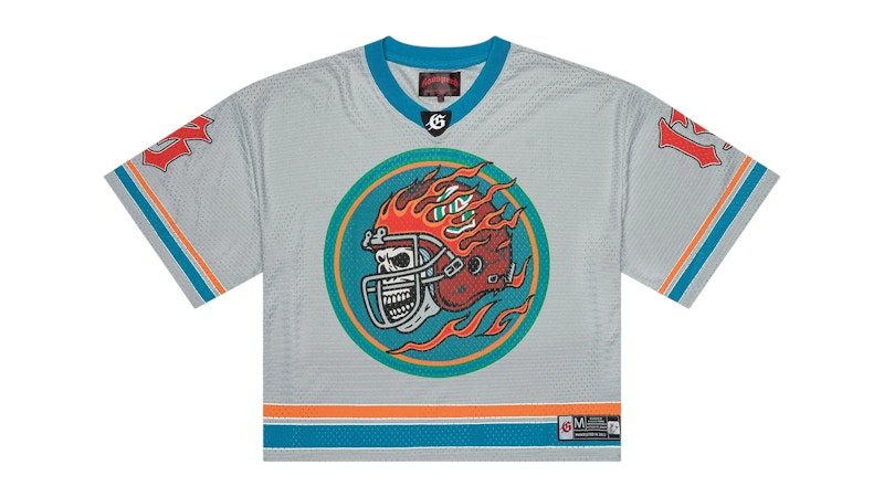 Pre-owned Godspeed Men's  First Down Jersey (fw25) In Grey/blue/orange In Multi