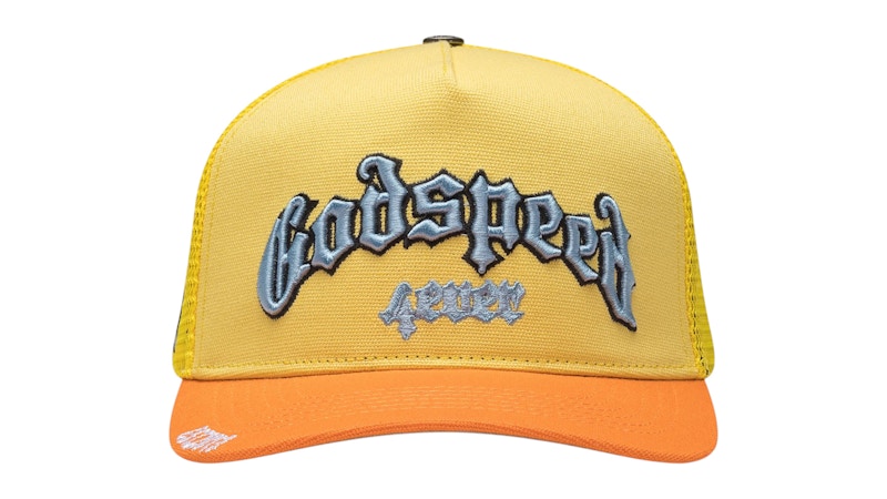 Pre-owned Godspeed Men's Forever Trucker Hat In Yellow/orange