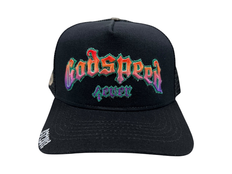 Pre-owned Godspeed Men's  Gs Forever Gradient Trucker Hat In Black/hawaiian