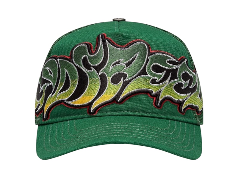 Pre-owned Godspeed Men's Gs Neo Trucker Hat In Green/yellow/red In Multi