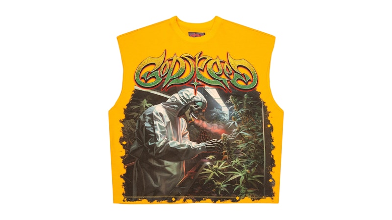 Pre-owned Godspeed Men's  Indoor Vvs Sleeveless Shirt In Yellow