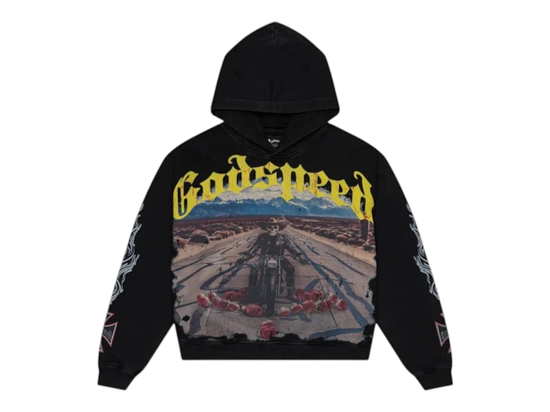 Godspeed Long Lonely Road Hoodie Black Wash Men's - SS26 - US