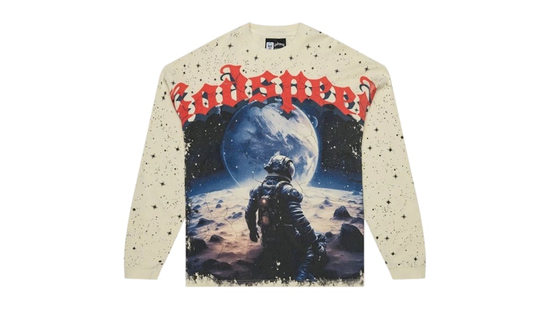 Pre-owned Godspeed Men's No Looking Back Long Sleeve T-shirt In Bone In Brown