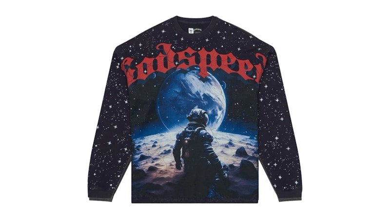 Pre-owned Godspeed Men's No Looking Back Long Sleeve T-shirt In Navy Blue