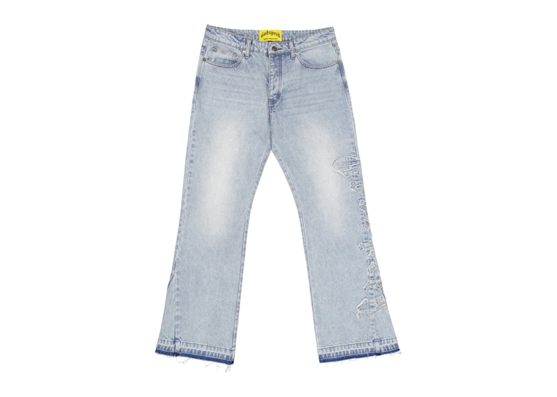 Godspeed OG Logo Flared Denim Stitched Jean Blue