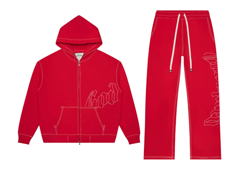 Godspeed OG Logo Stitched Sweatsuit Red