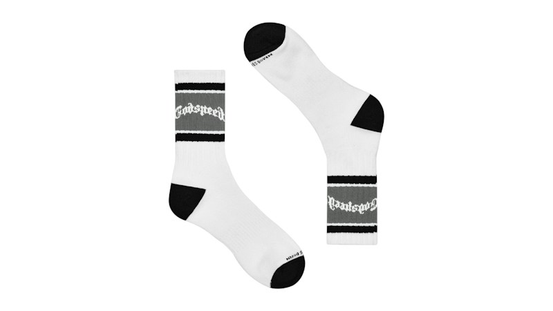 Godspeed OG Logo Striped Socks White/Grey