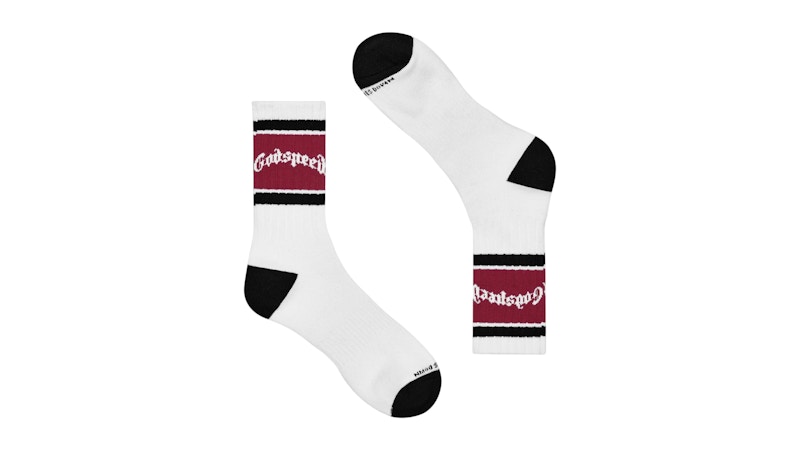 Godspeed OG Logo Striped Socks White/Red