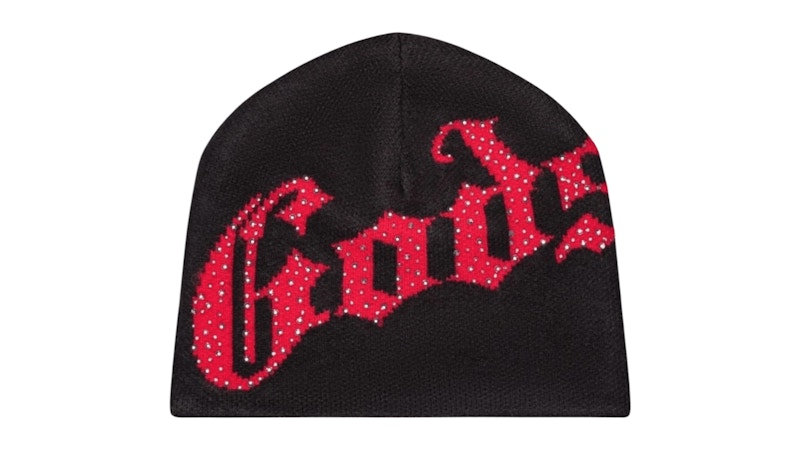 Pre-owned Godspeed Men's Og Logo Studded Beanie In Black/red In Multi