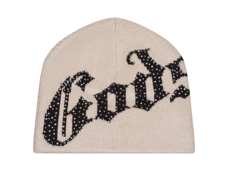 Pre-owned Godspeed Men's Og Logo Studded Beanie In Tan In Brown