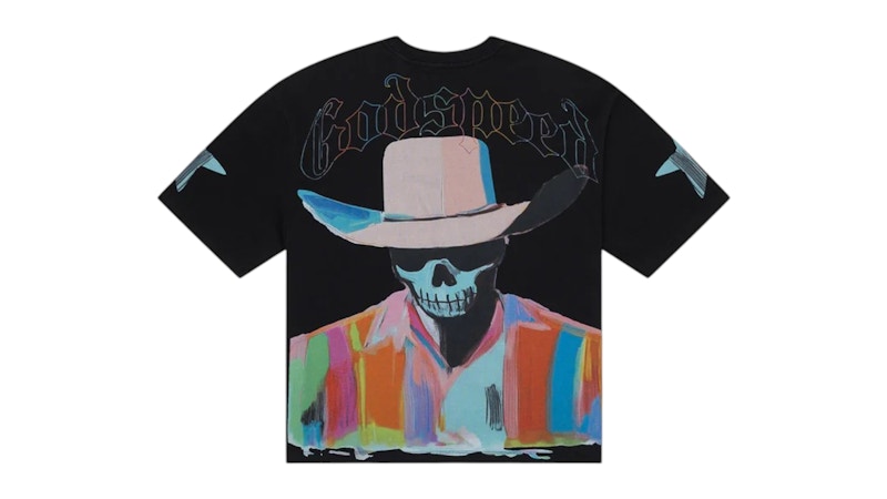 Pre-owned Godspeed Men's Pastel Cowboy T-shirt In Black Wash