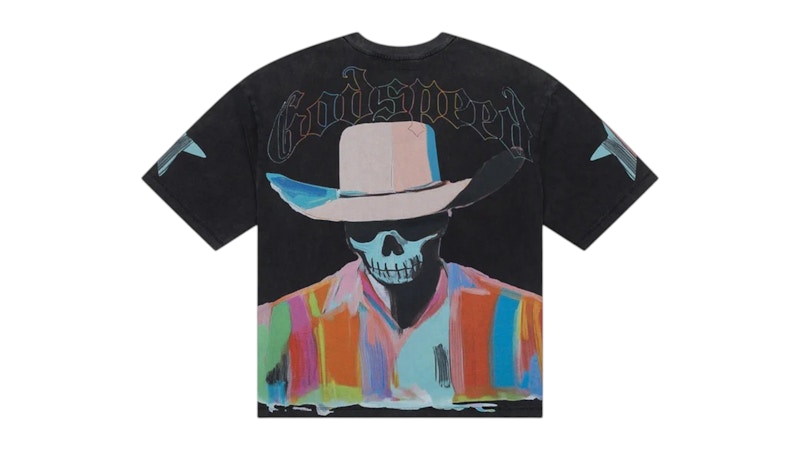 Pre-owned Godspeed Men's  Pastel Cowboy T-shirt In Grey Wash In Gray