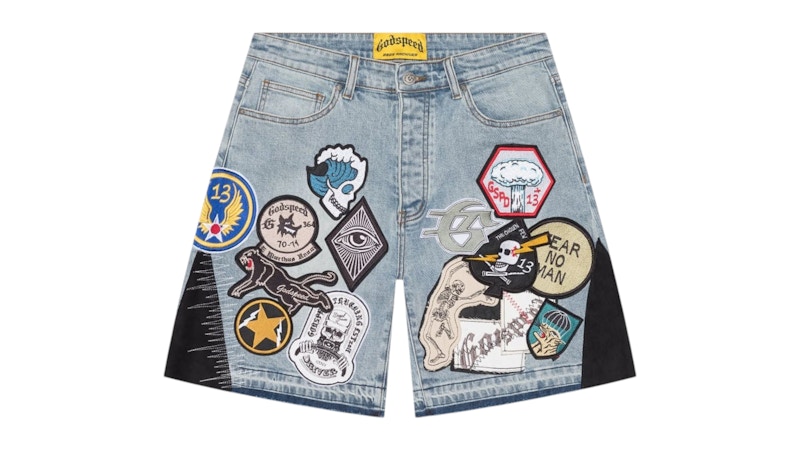 Godspeed Patchwork Denim V2 Shorts Blue