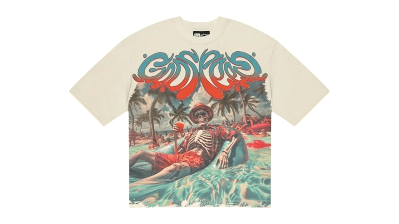 Pre-owned Godspeed Men's Pool Party T-shirt In Bone In Brown
