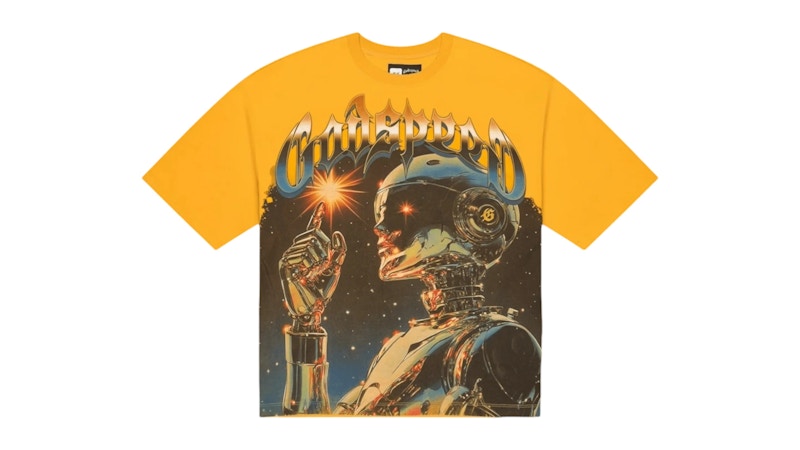 Pre-owned Godspeed Men's Sputnik T-shirt In Yellow