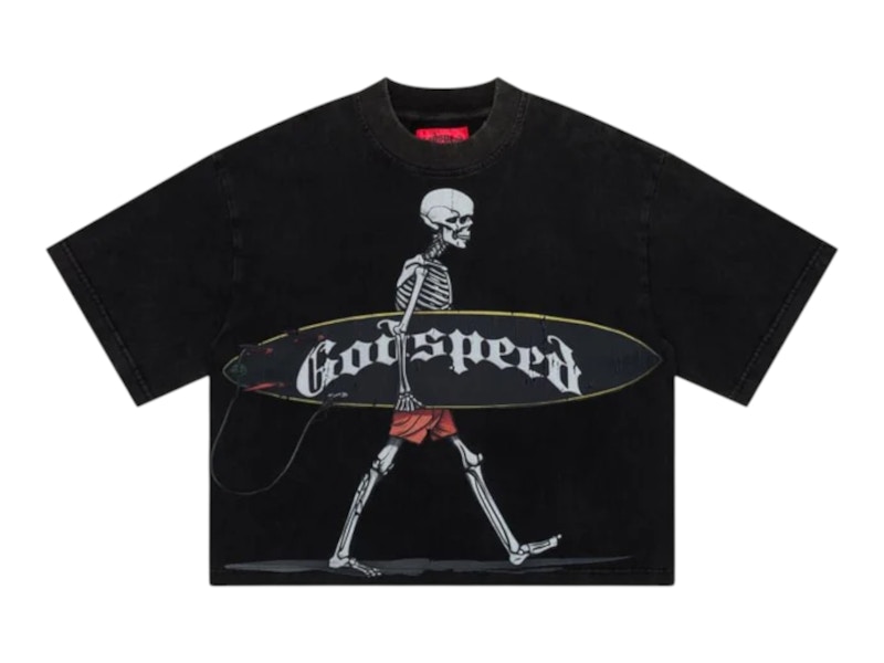 Godspeed Surf Day T-shirt Black Wash Men's - US