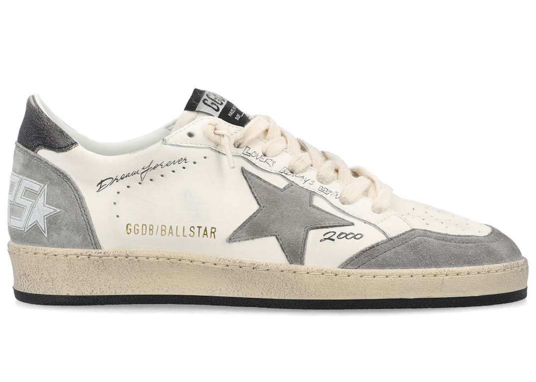 Pre-owned Golden Goose Ball-star Low Dream Forever White Grey In White/grey