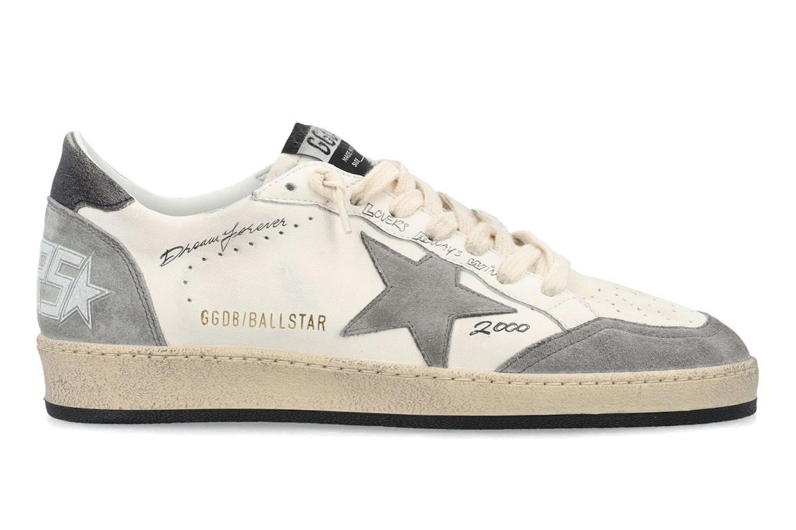 Pre-owned Golden Goose Ball-star Low Dream Forever White Grey In White/grey