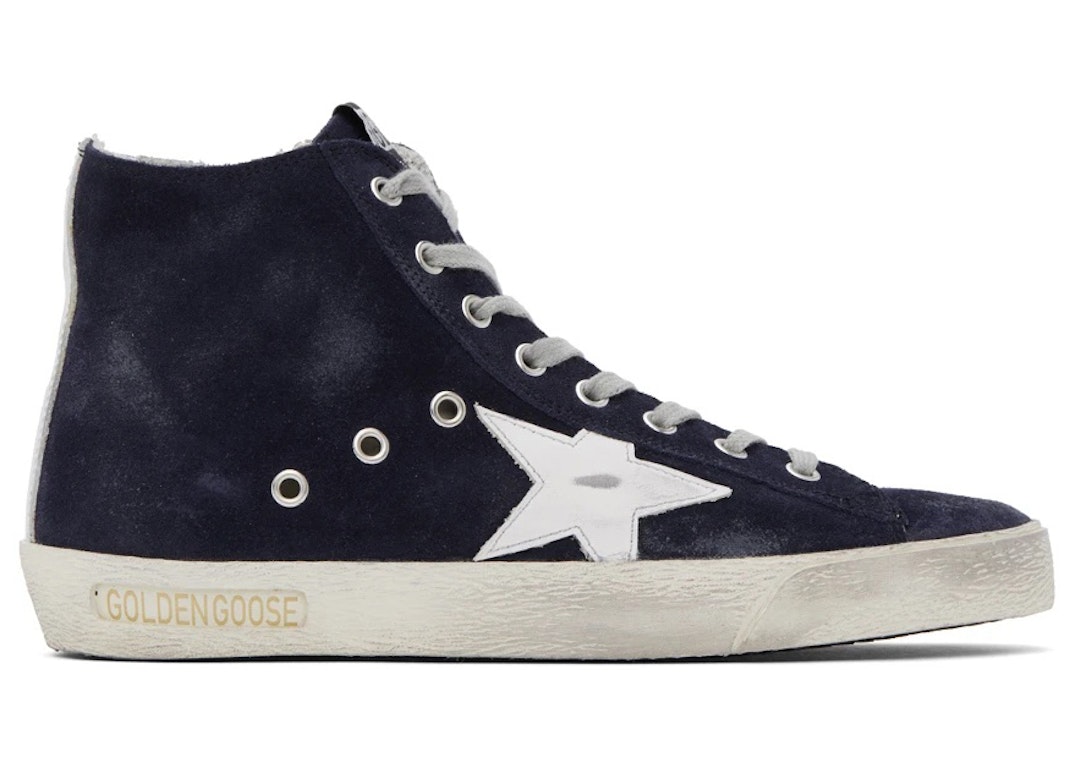 Pre-owned Golden Goose Francy Suede Night Blue White In Navy/white