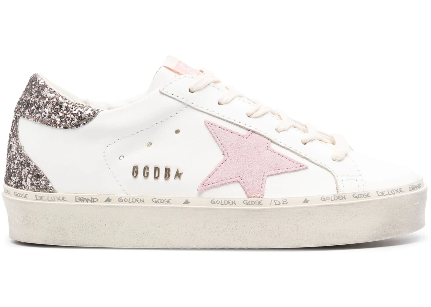 Silver Glitter Golden Goose Hi Star Glitter Sneakers Golden Goose