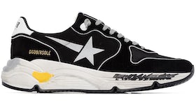 Golden Goose Running Sole Suede Hand-Painted Black Silver White