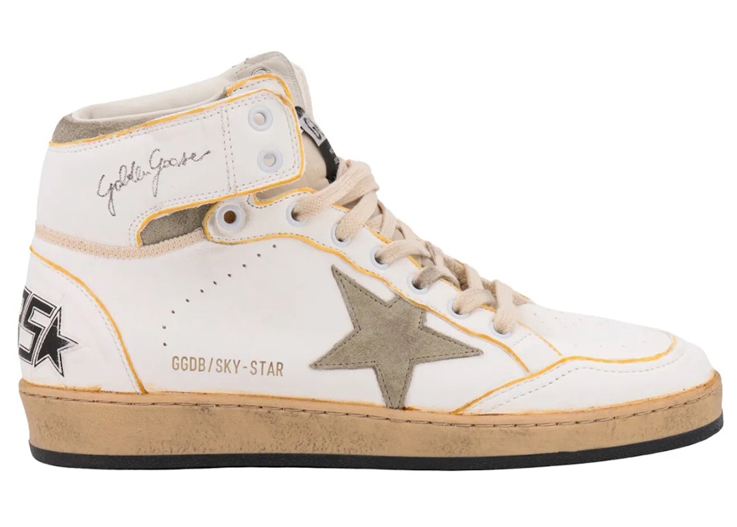 Pre-owned Golden Goose Skystar White Taupe In White/taupe
