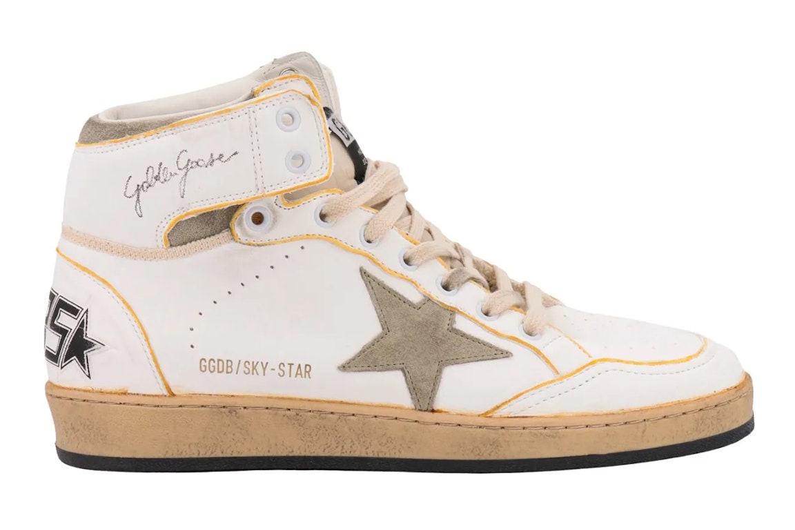 Pre-owned Golden Goose Skystar White Taupe In White/taupe