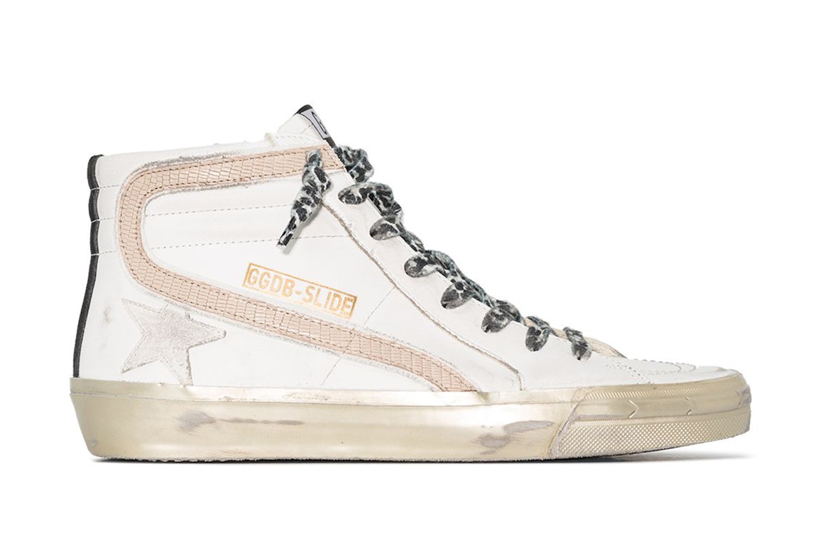 Pre-owned Golden Goose Slide White Black Taupe (women's) In White/black/taupe